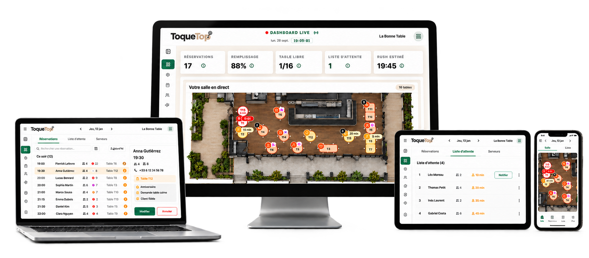 ToqueTop sur ordinateur et tablette